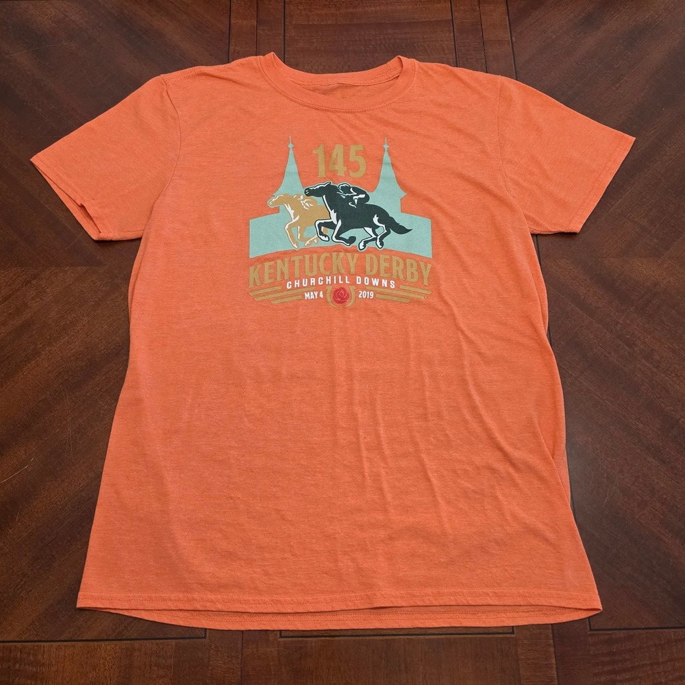 Unbranded T-Shirt Unisex M Orange Kentucky Derby‎ 145 Churchill Downs Graphic